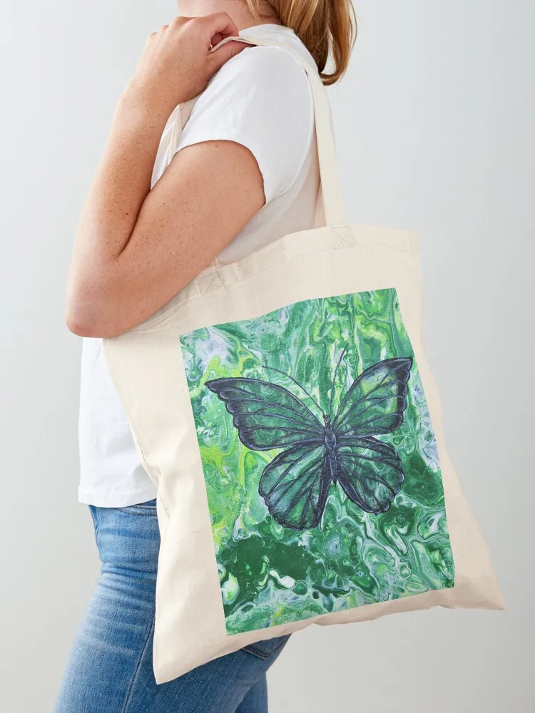 

Green Butterfly Tote Bag Big bag Handbags large size bags the tote bag