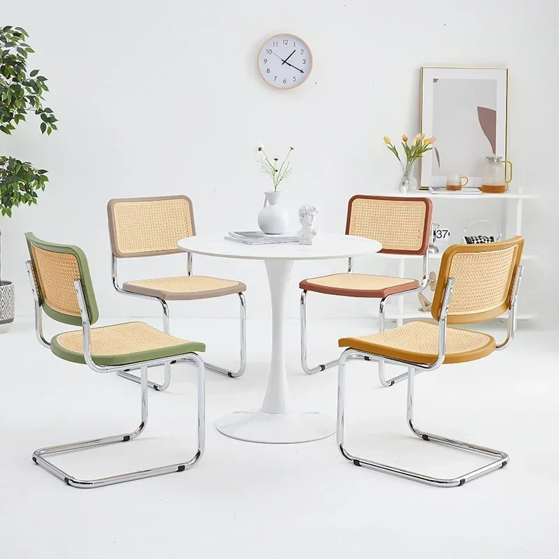 Dining Chair Imitation Rattan Chair Plastic Hollow Dining Room Home Living Room Leisure Computer Reception Office Outdoor Chair