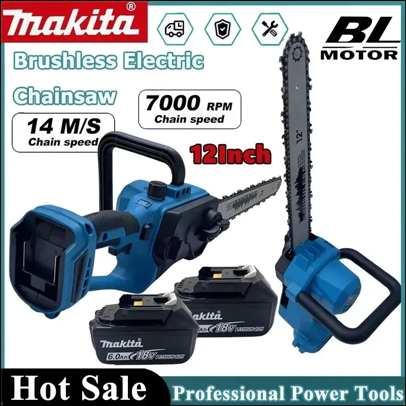 

Makita 18V Portable Chainsaw Brushless Electric Chain Saw Rechargeable Cordless Graden Pruning 2200W Tools