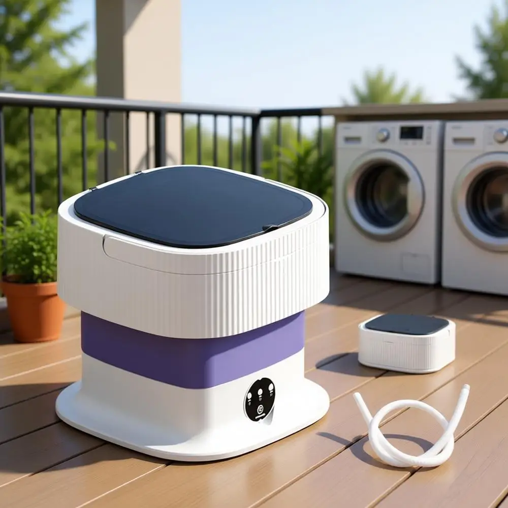 

Складная портативная мини-стиральная машина и сушилка на 16 л с функцией отжима для нижнего белья, детской одежды и небольших загрузок