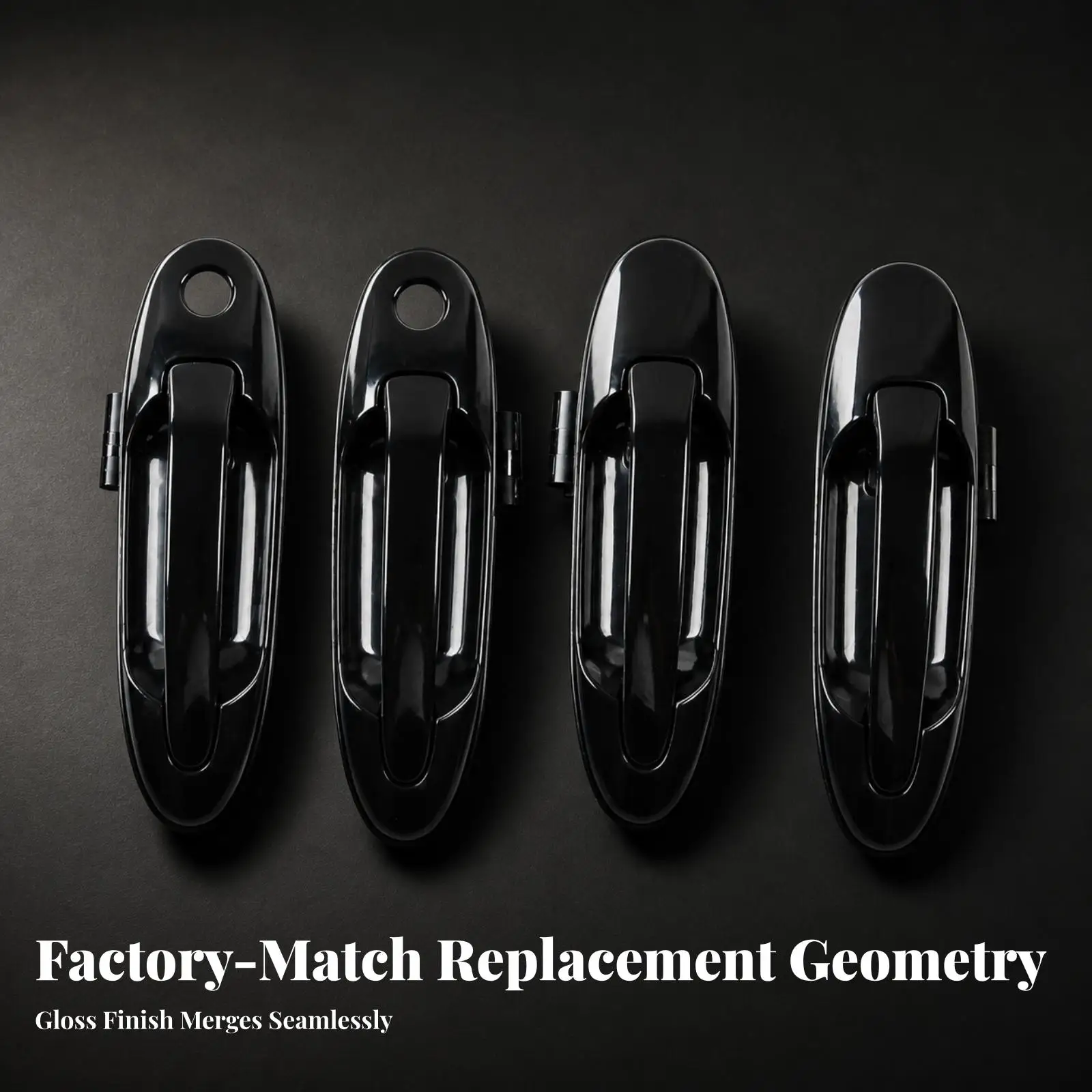 Exterior Door Handle Car Part Black Plastic with Keyhole Round End for SUV 1998-2007 Direct Replacement Hardware