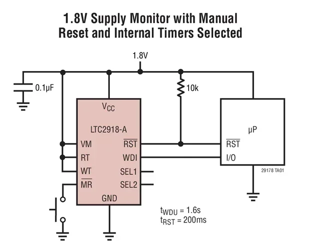 LTC2918CDDB-B1 LTC2918IDDB-B1 LTC2918HDDB-B1 LTC2918 LDCV - Voltage Supervisor with 27 Selectable Thresholds and Watchdog Timer