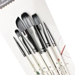 6/10pcs Acrylic Paint Brushes Set for Acrylic Oil Watercolor Gouache Artist Professional Painting Kits with Synthetic Nylon Tips