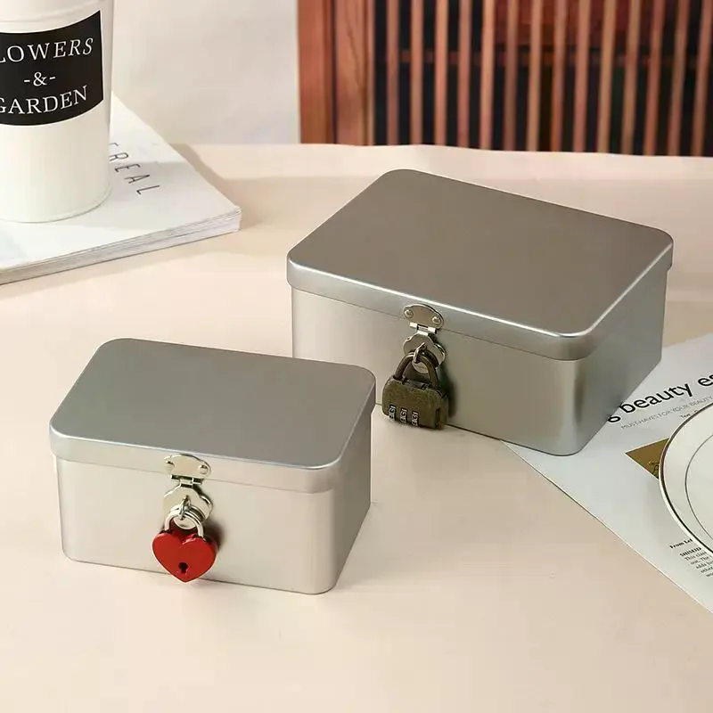 Silver Lockable Tin…