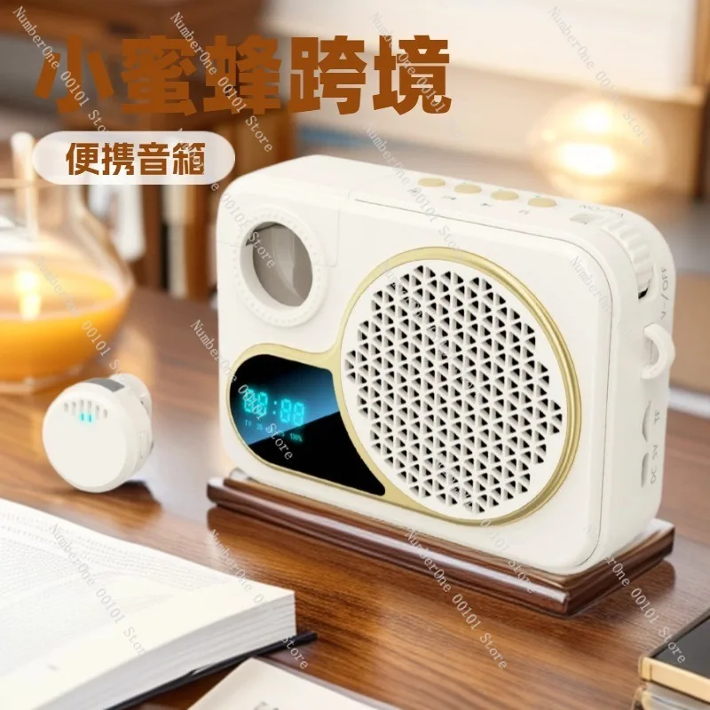 Wireless Voice Amplifier Portable Rechargeable Speaker with Wireless Lavalier Clip Microphone Compact Amplifier for Teacher Tour