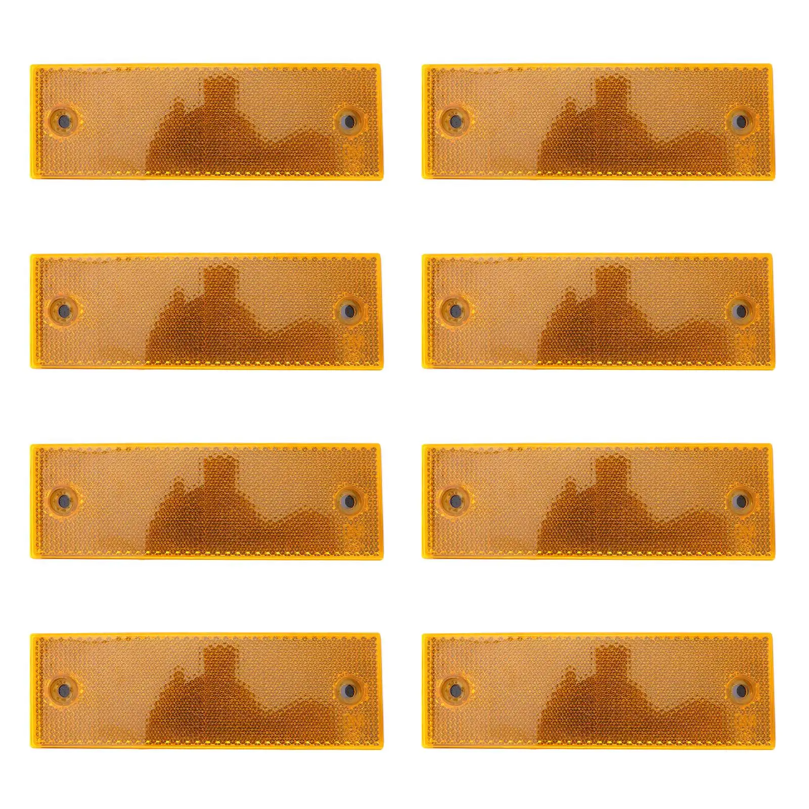 

8Pcs Reflective Tape Sticker Boards Car Supplies Abs Plates Post Truck Rear Reflector Warning Safety Driving Rain Fog