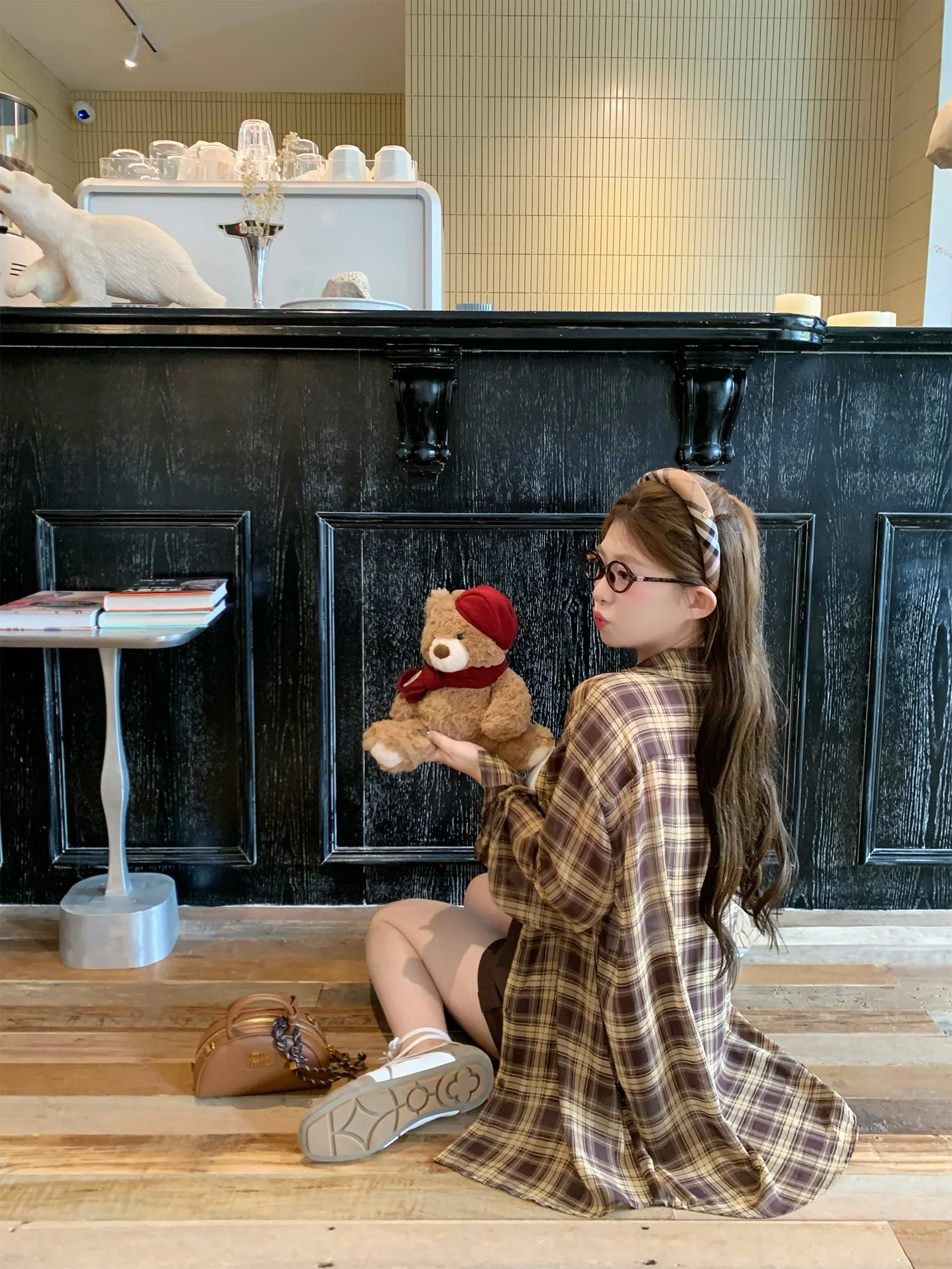 

Slim Fit Summer New Sle White id Patterned irt Women's Thin Cotton Polyester Blend Long Sve Commute Friendly Blouse