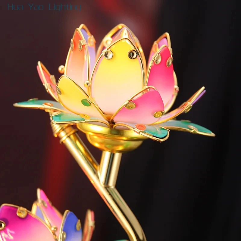 Lotus Lamp, Buddhist Lamp, S-Shaped, Height 61cm, For Temple And Home Use