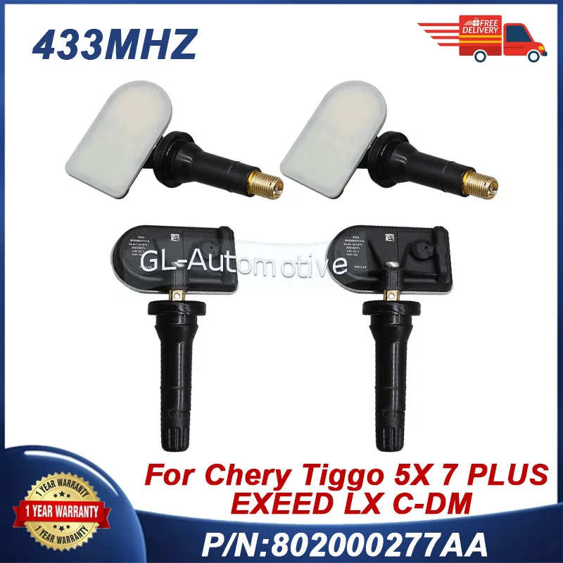 

1/4PCS TPMS Sensor Tire Pressure Monitoring Sensor For Chery Tiggo 5X 7 8 PLUS 433MHZ