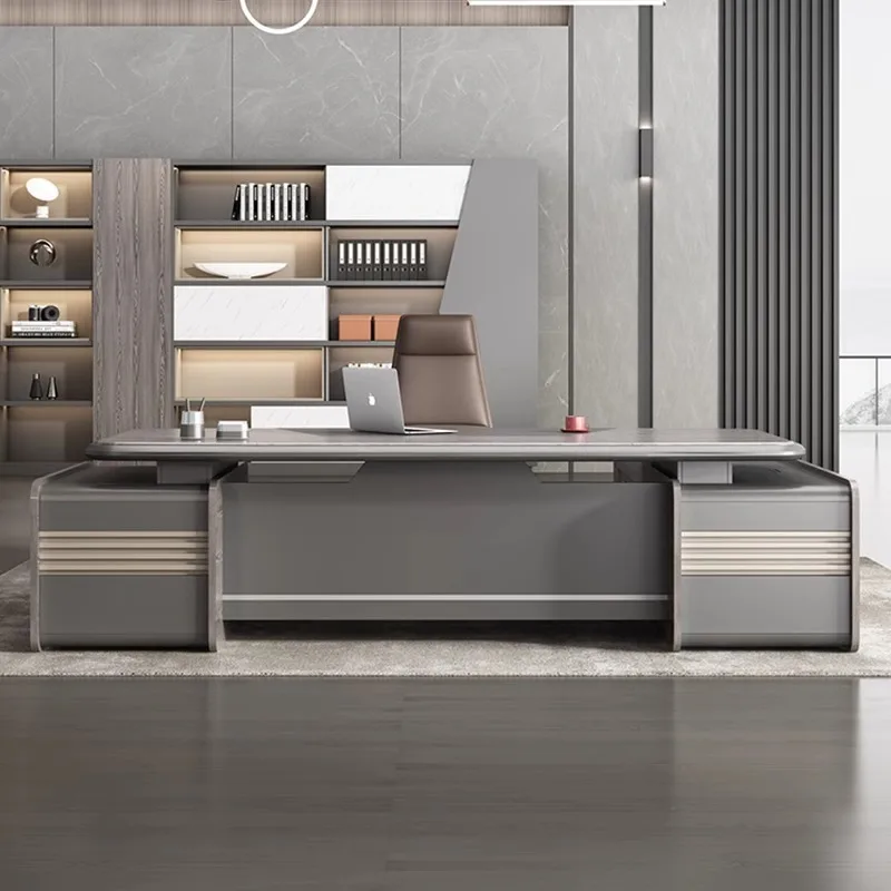 مكتب الرئيس، مجموعة مكتب وكرسي، جو فاخر وخفيف وحديث وبسيط، مكتب مكتب #2