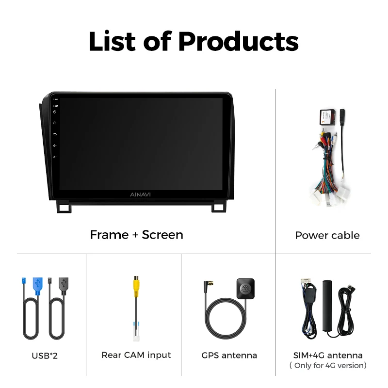 Ainavi Car Multimedia Player For Toyota Tundra XK50 2007-2013 Sequoia XK60 2008-2017 Wireless Carplay Android Auto 4G Wifi 2din