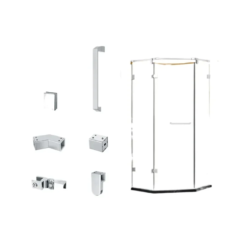 304 stainless steel modern bathroom accessory set with glass door hinges and handles