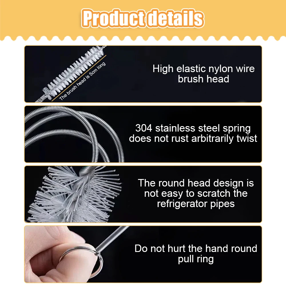 5pcs Refrigerator Drain Hole Dredging Tool Clean Brush Set Can Dredging  Hole Clog Syringe Hose Cleaning Water Outlet In Fridge