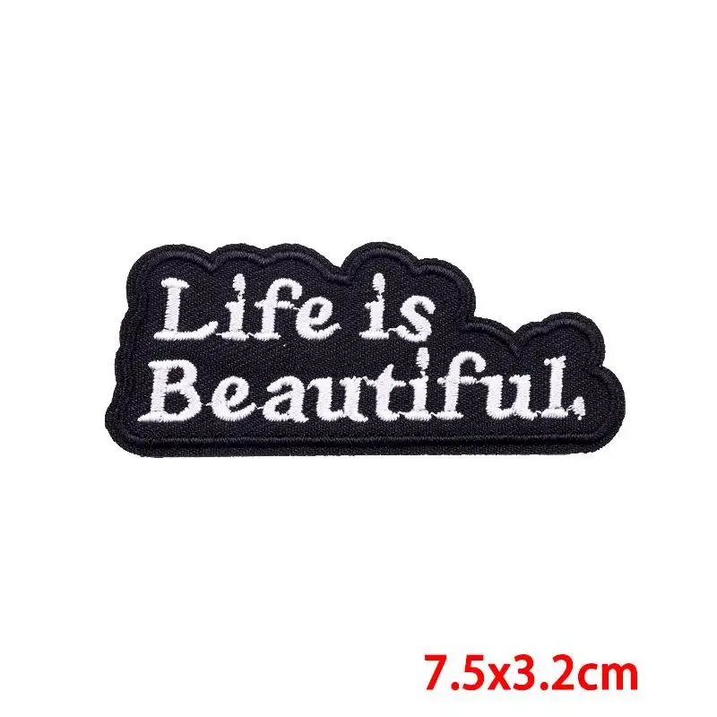 Embroidered Patch Iron On Patches for Clothing Pocket STAY FOCUSED Clothes Stickers Fabric Sewing Thermal Adhesive Applique