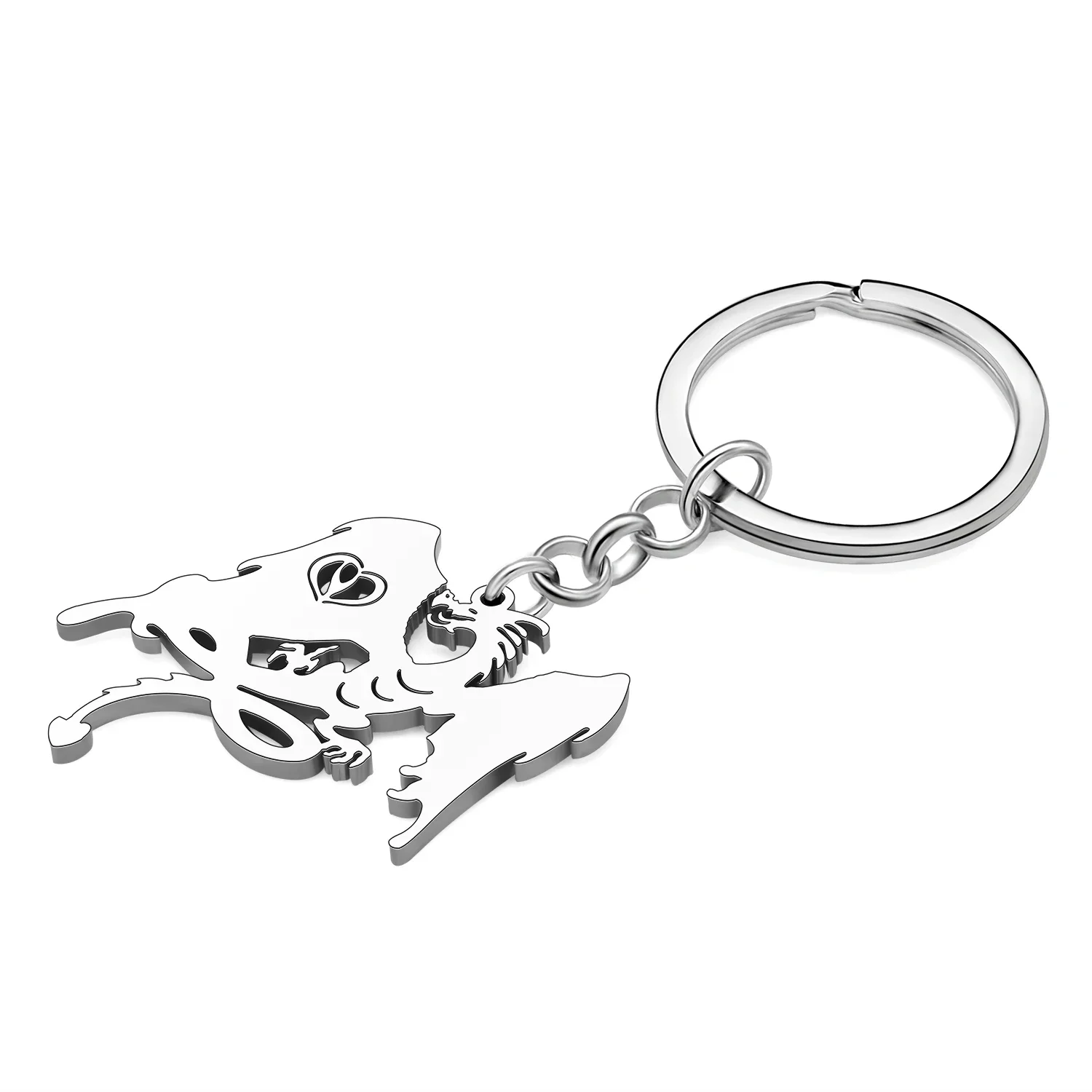 BONSNY Stainless Steel Flying Dinosaur Keychains Evil Western Dragon Key Chains Car Bag Key Ring Jewelry Gifts For Women Girls