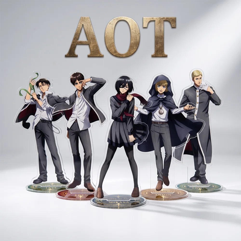 Attack on Titan Eren Levi Hans Erwin 10&15CM Acrylic Stand Keychain 2026 New Anime Stand Desktop Decor For Fans Gift