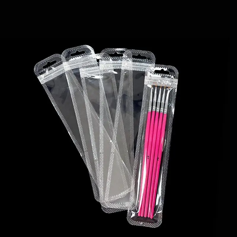 50pcs Versatile Long Transparent Plastic Storage Bags for Nail Eyelash Jewelry Display Home Travel Retail Use