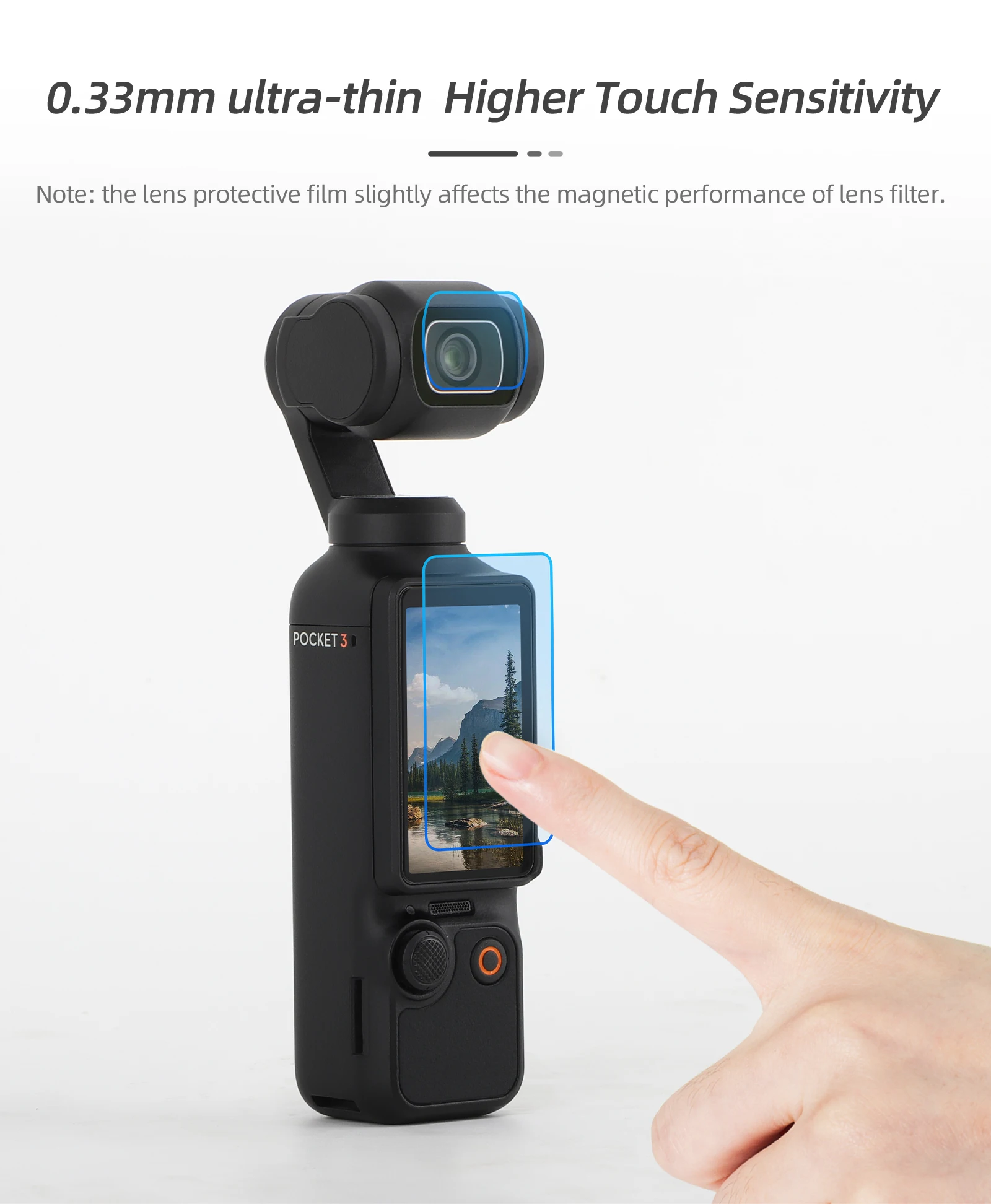 Schutzfolie für DJI Osmo Pocket 3, Glas-Displayschutzfolie, Härte, kratzfeste Bildschirmfolie, Osmo Pocket 3, Zubehör