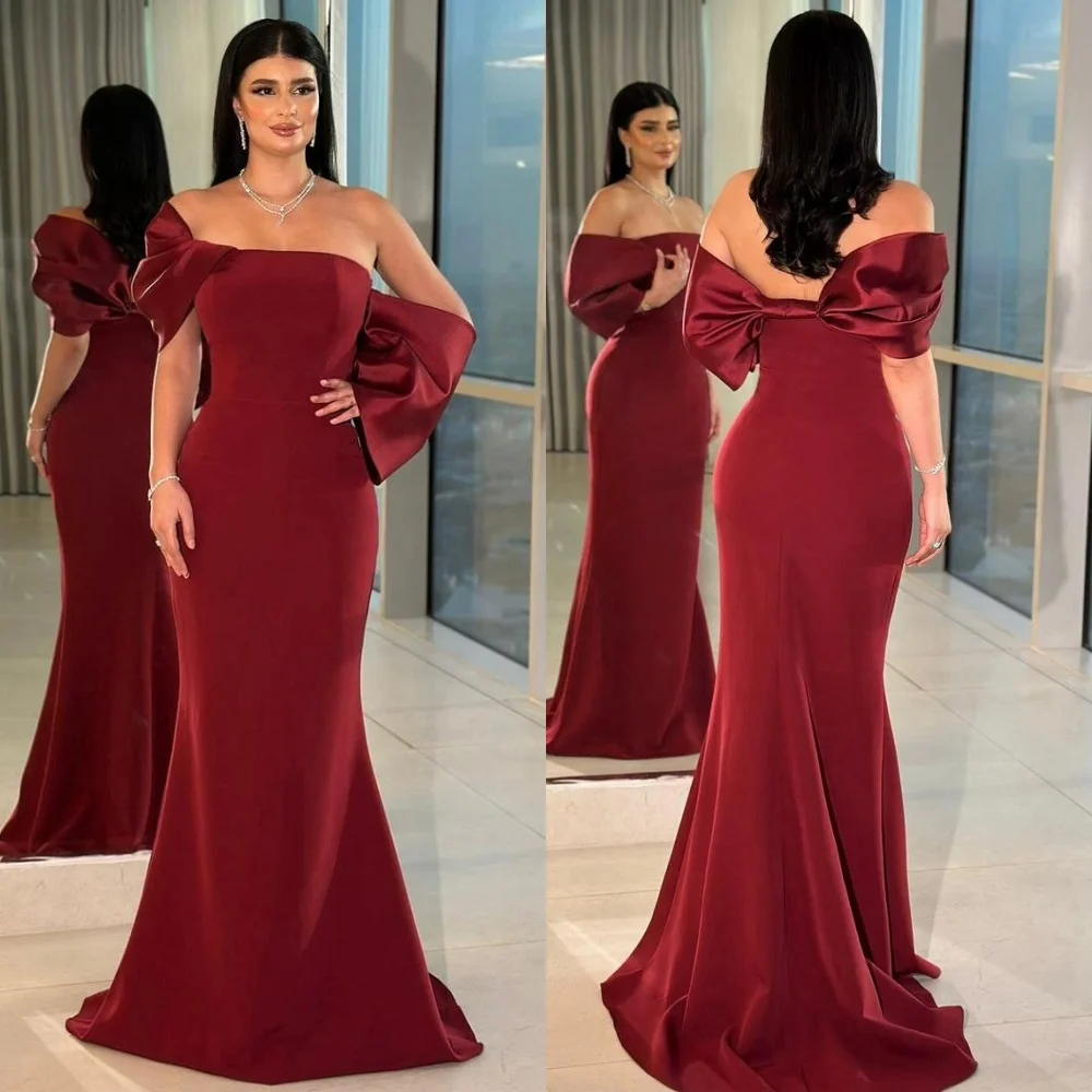 Sukienki na zamówienie wysokiej jakości, proste, z marszczeniami, plisowane, o kroju syreny, z odkrytymi ramionami, długie, sukienki na specjalne okazje szyte na miarę, pasujące do stylu retro.