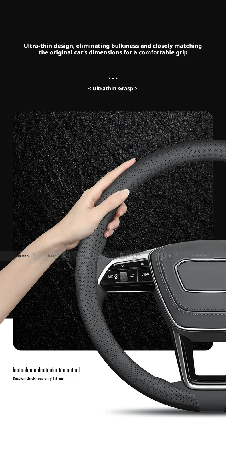 Für Lexus RX NX ES GX IS ES300h ES350h NX350h NX450h LX600 Lenkradbezug aus ultradünnem Nappaleder 37-38CM Autozubehör – Detail 6