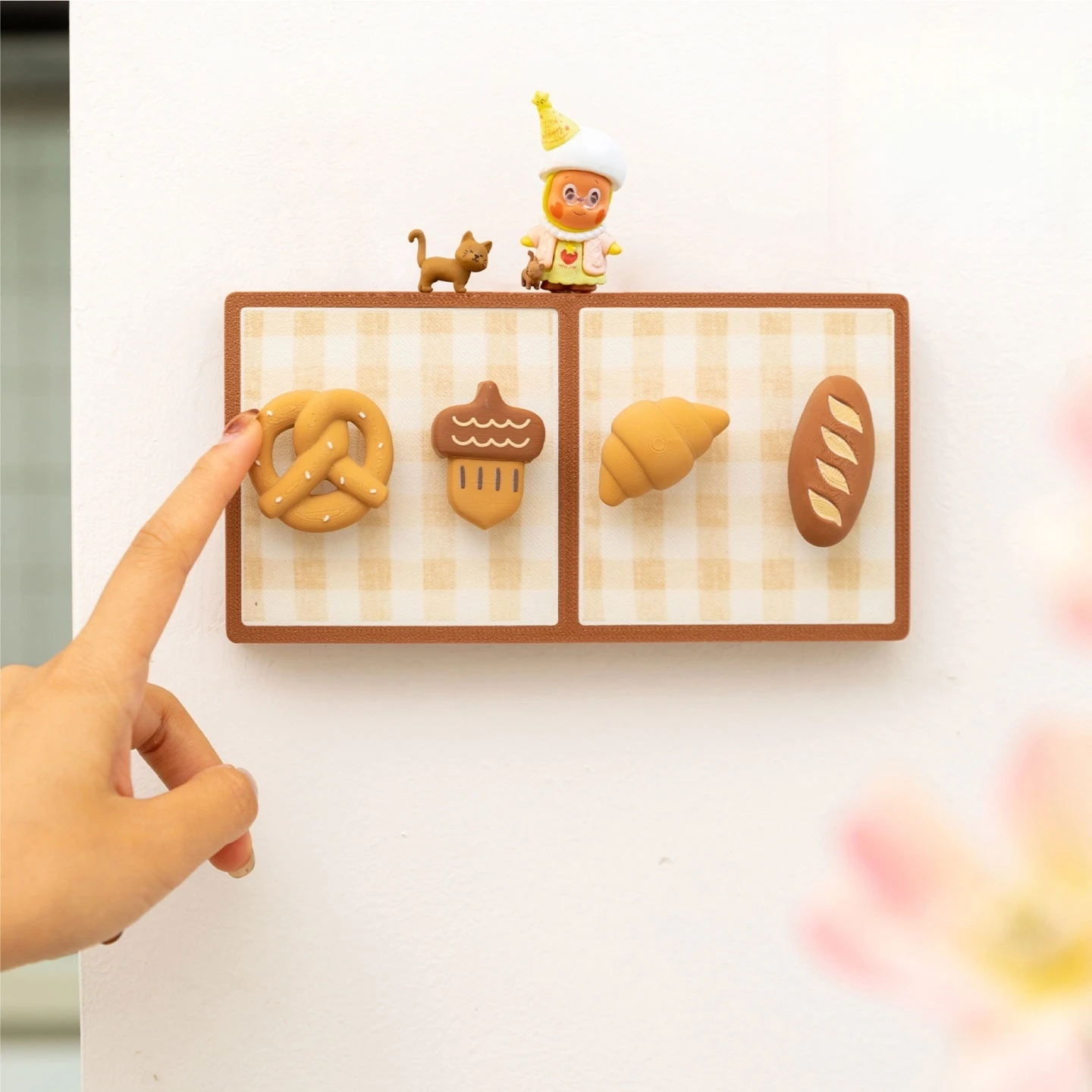 Creative Cartoon Bread 3D Printing Switch Sticker Frame Protective Cover For Shop Home Living Room Beautification Wall Decor