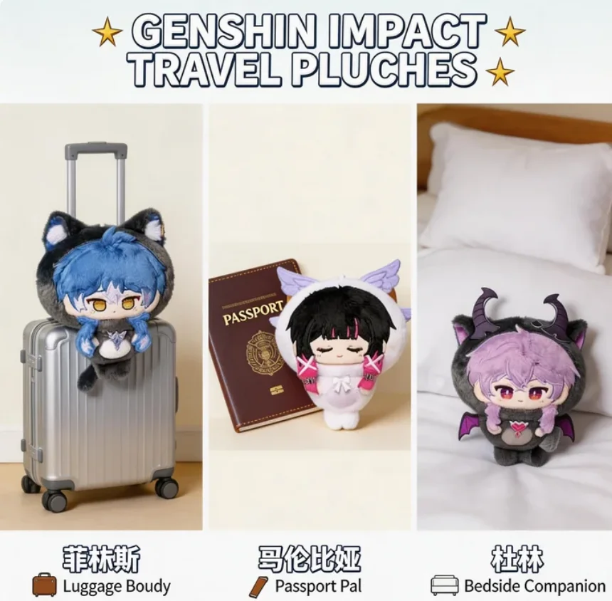 

Плюшевые игрушки по аниме Genshin Impact, 12 см, персонажи Флинс, Дурин, Колумбина, хлопковые куклы, фигурки для переодевания, подарок для детей