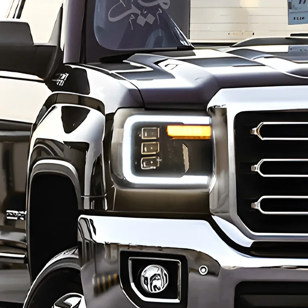 

Автомобильные передние фонари для GMC Sierra 2007-2013, обновленная сборка автомобильных фар, высококачественные светодиодные динамические 3 линзы проектора, аксессуары
