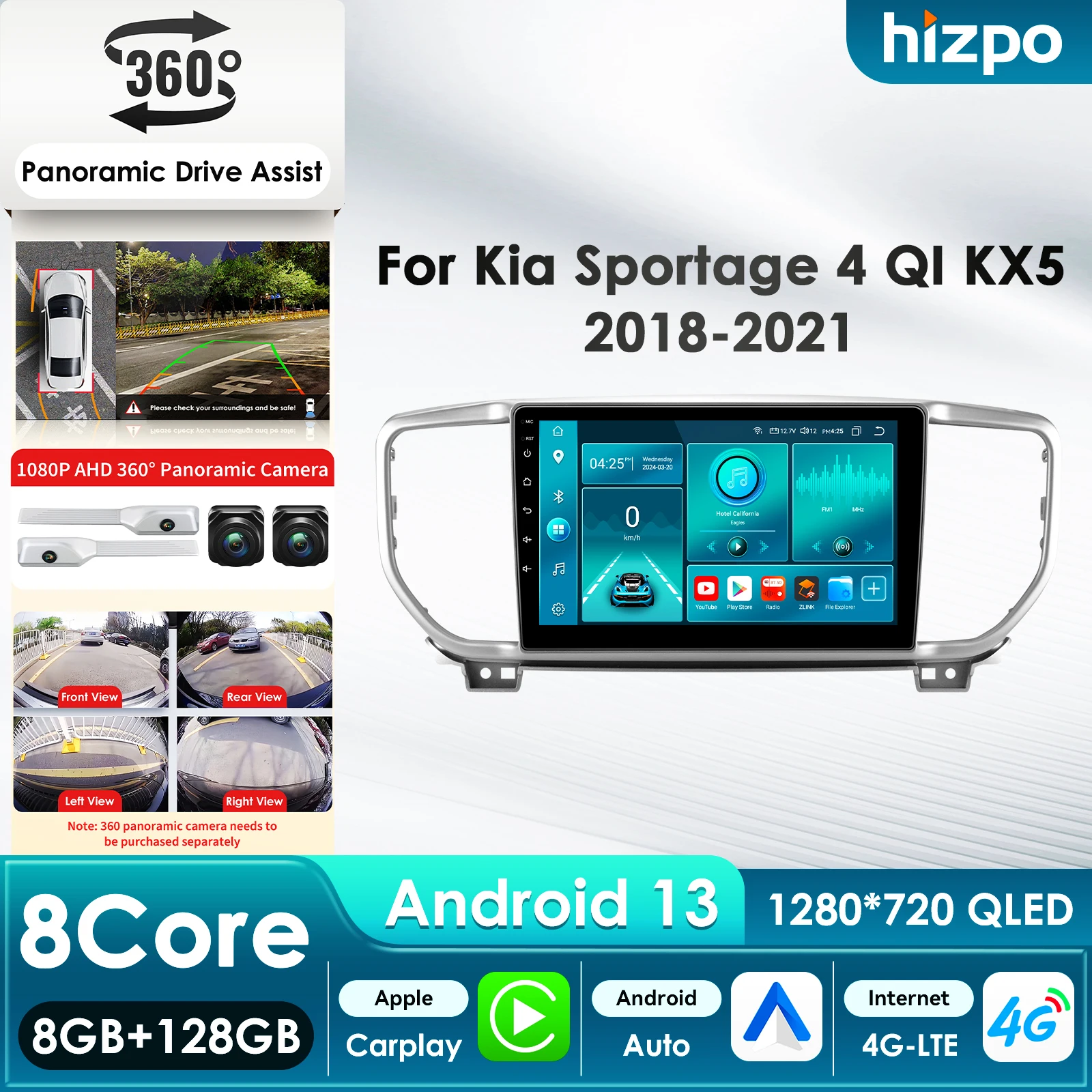 Hizpo 8Core DSP سيارة مشغل وسائط متعددة لكيا سبورتاج 4 2016 2017 2018 2019 2020 2021 QI KX5 GPS Carplay 4G Autoradio RDS GPS