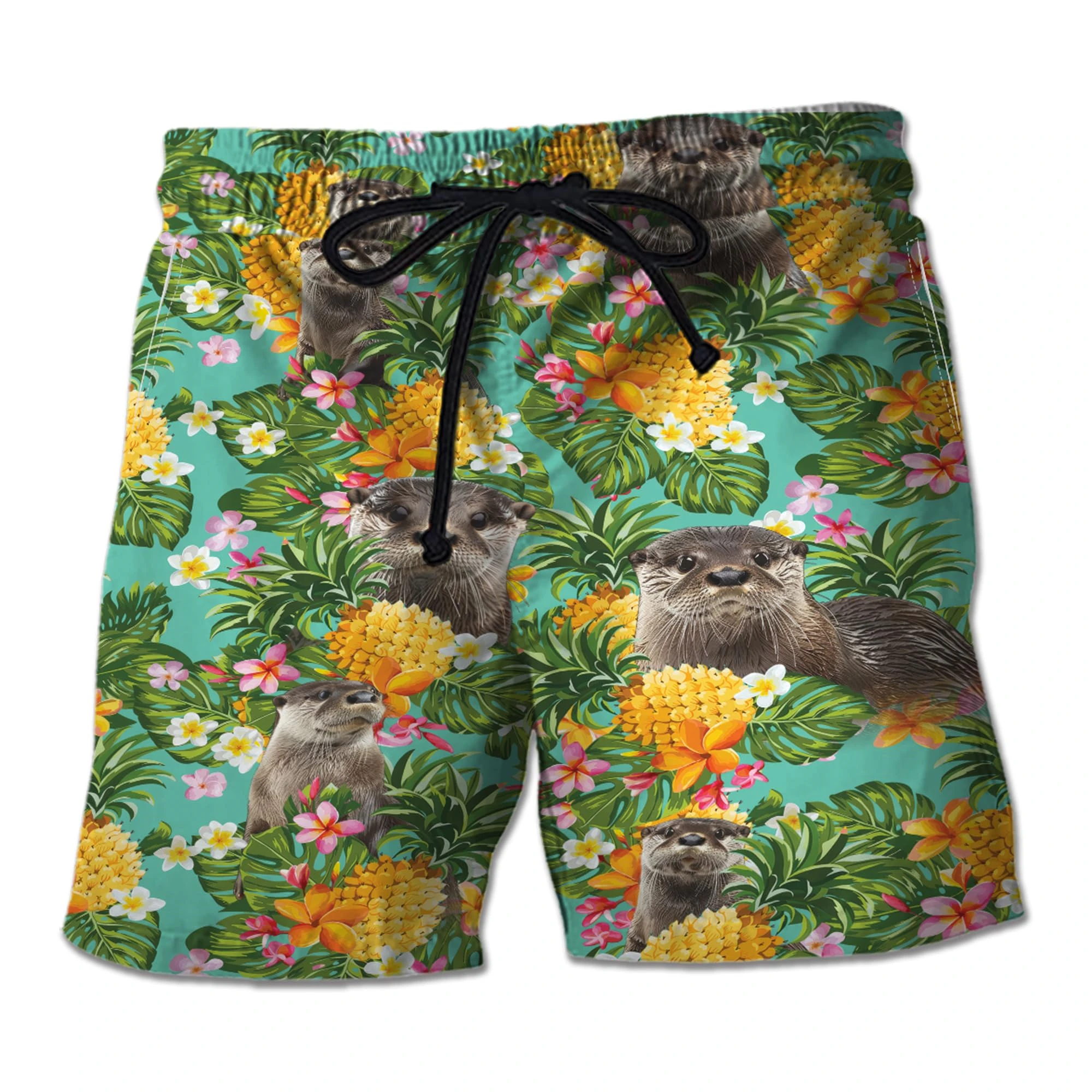 

Funny Otter 3D Printed Short Pants For Men Clothes Hawaii Women Beach Shorts Cute Animal Girls Trunks Mens Swim Shorts Bermudas