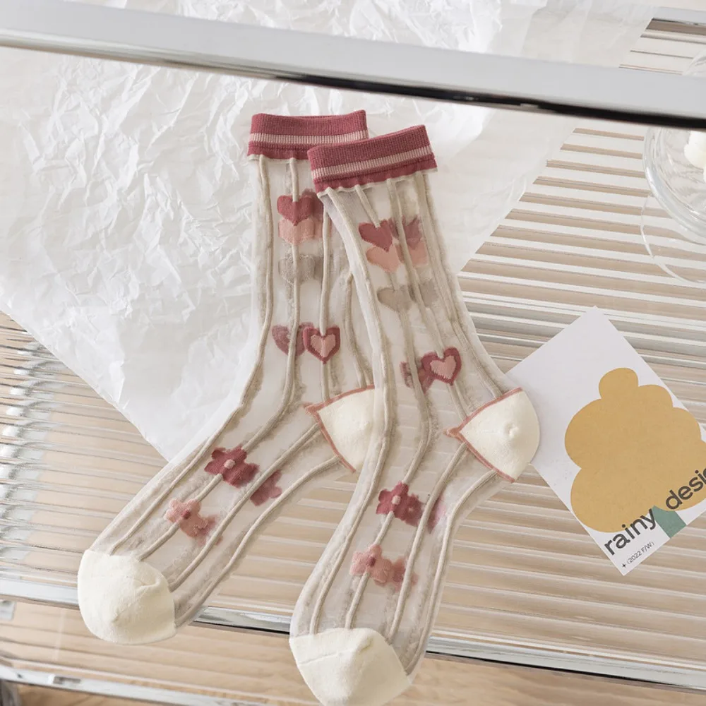 

New Ultra-thin Crystal Silk Socks Breathable See Through Long Socks Transparent Women Sock Summer