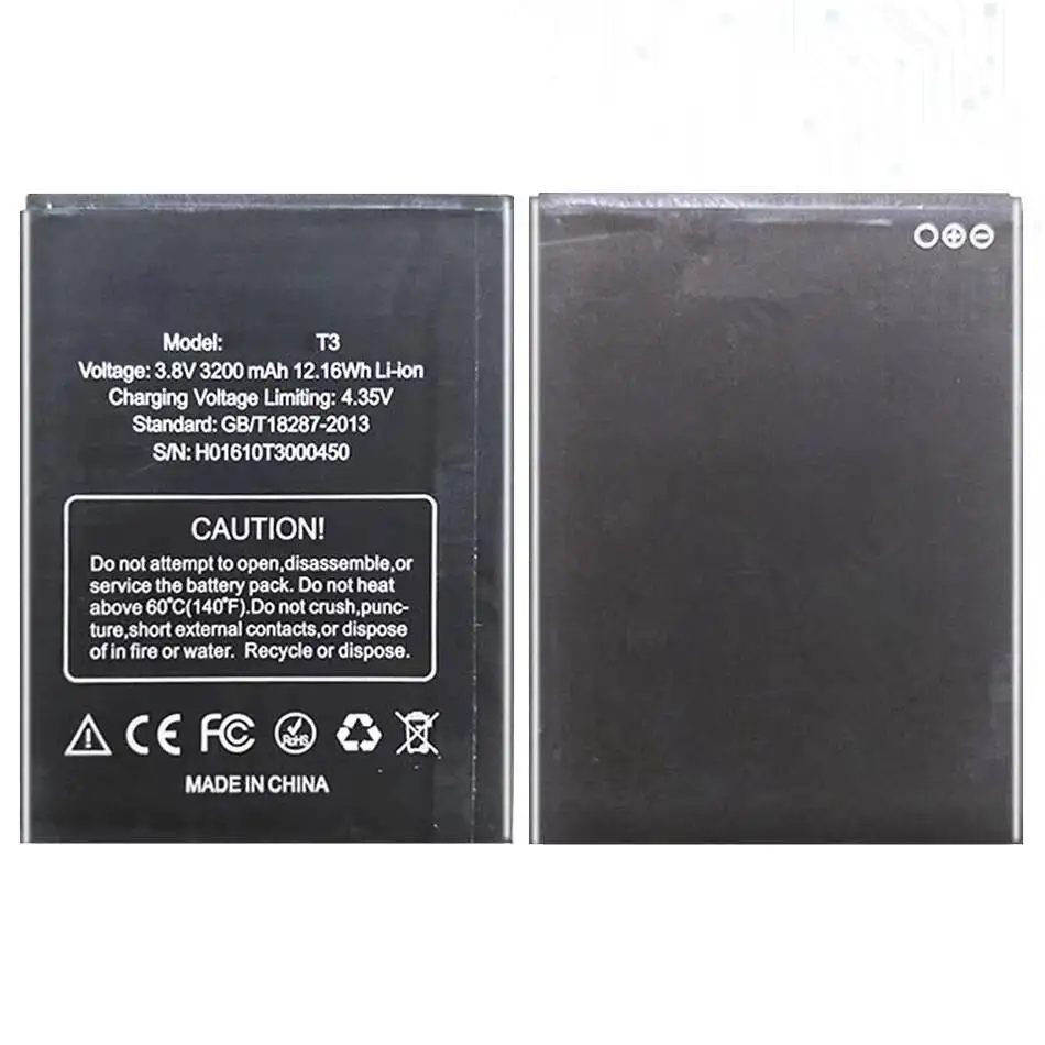 

Mobile Phone Battery Reliable Power Supply 3200Mah For Doogee T3