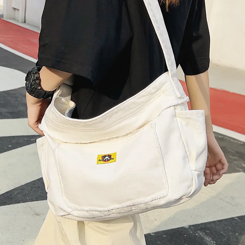 Borsa a tracolla di grande capacità in tela per le donne borsa a secchiello Casual moda in Nylon borsa da donna libro di scuola borse Shopper femminili