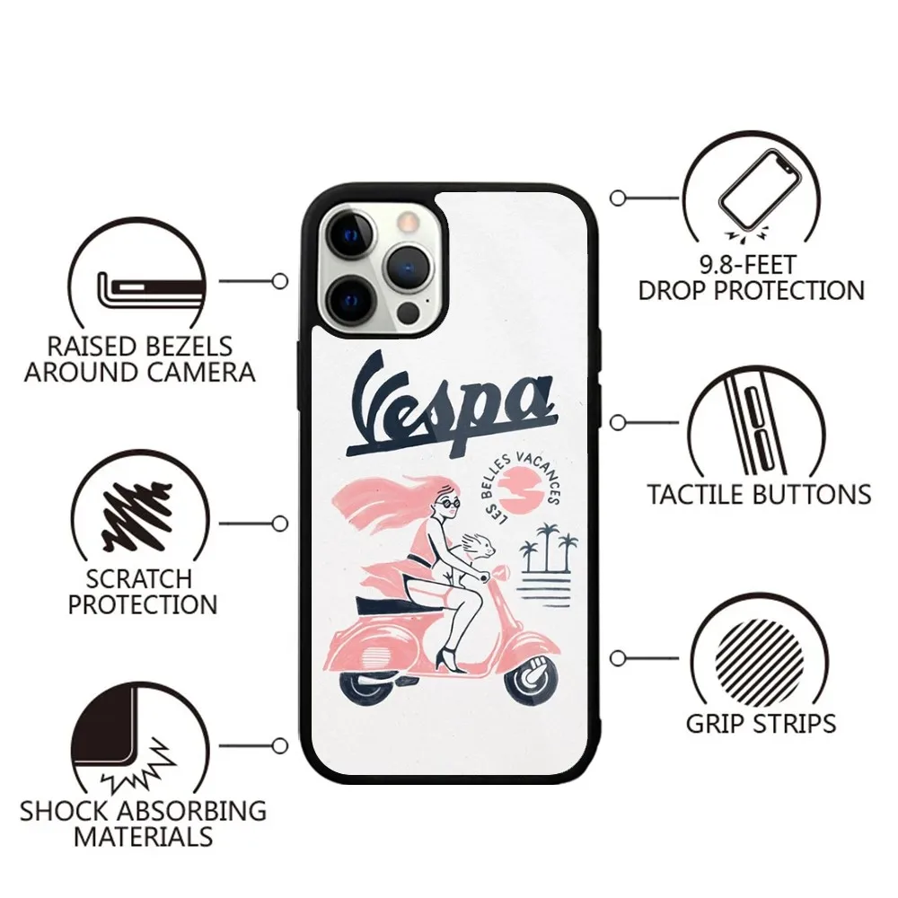 V-Vespa Scooter Phone Case For iPhone 15,14,13,12,11,Plus,Pro,Max Mini Magsafe Magnetic Wireless Charging image 2