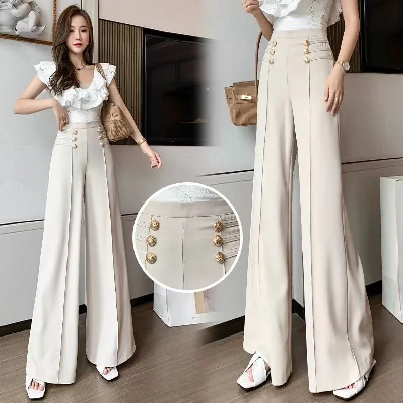 2025 New High-waisted Slim Straight Slim Fit and Versatile Floor Mopping Pants