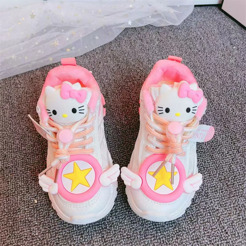 2025 new hello kitty real photo Spring autumn winter drop shipping Girls' Small Fashion Children's Cartoon kids children shoes