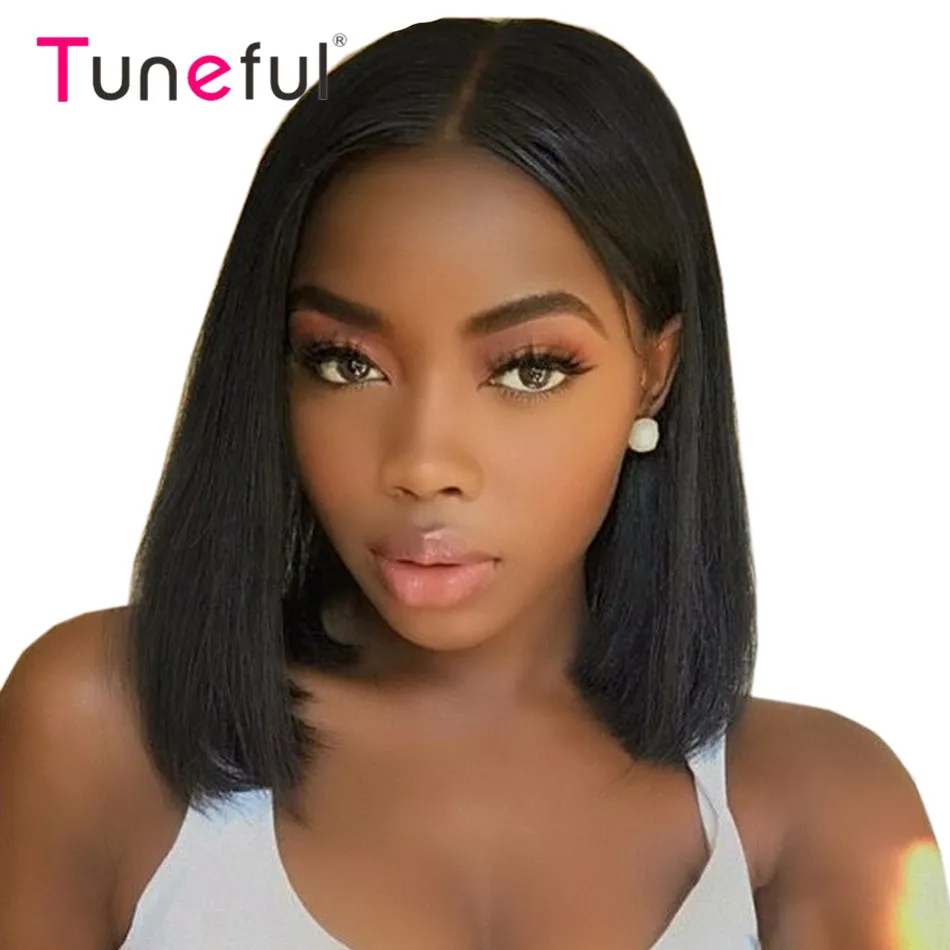 Tuneful Bob Wigs 13x4 Lace Frontal Human Hair Wigs For Women Bone Straight Pre Pucked Short Bob Lace Frontal Human Hair Wigs