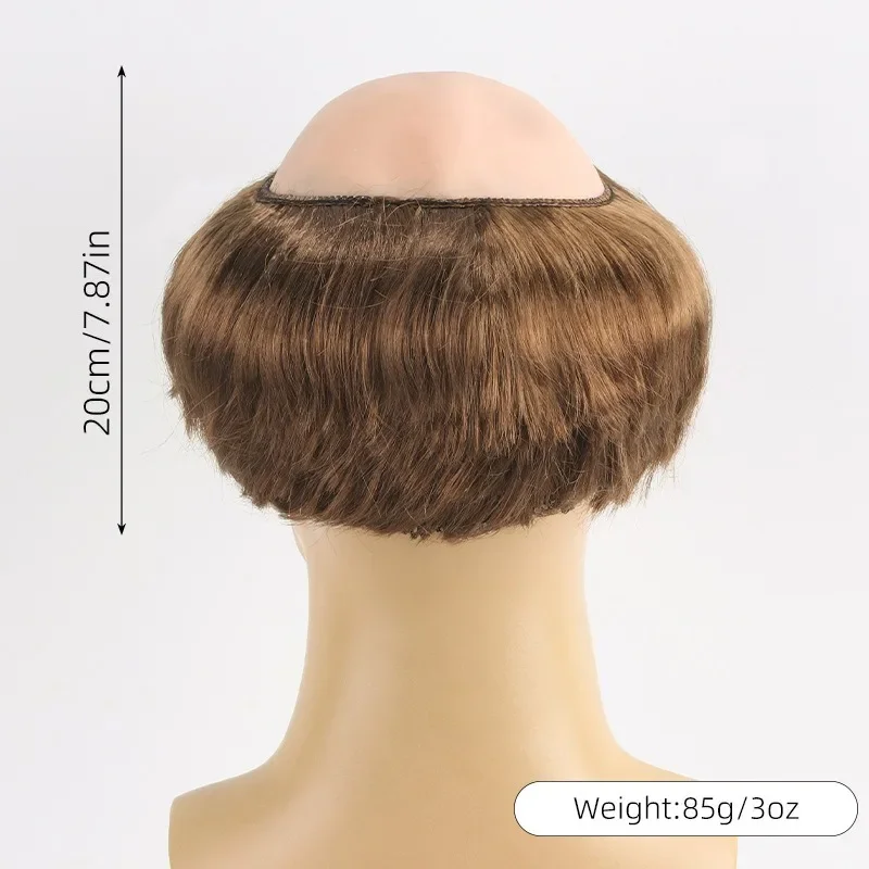 Funny Adult Bald Wig Brown Monk Hats Monk Role Costume Props for Women Men Halloween Dress Up Accessorie