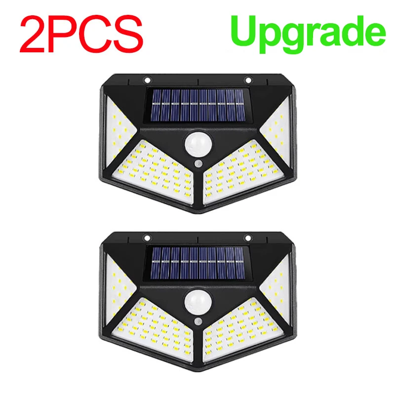 1/2/4 Stuks 100 LED Solar Wandlampen Outdoor Solar Lamp Bewegingssensor Zonne-energie Zonlicht Straatverlichting voor Tuin Nachtlampje