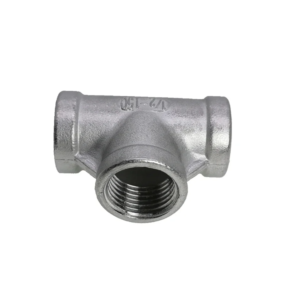1 PCS SS304 Stainless Steel Female Threaded 3 Way Tee T Pipe Fitting 1/8