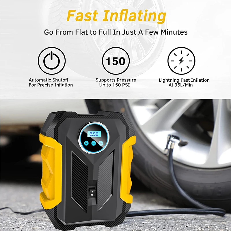 

Digital Tire Inflator Portable Car Air Compressor Pump Air Pump for Auto Car Motorcycles DC 12 Volt LED Ligh Car Accessories