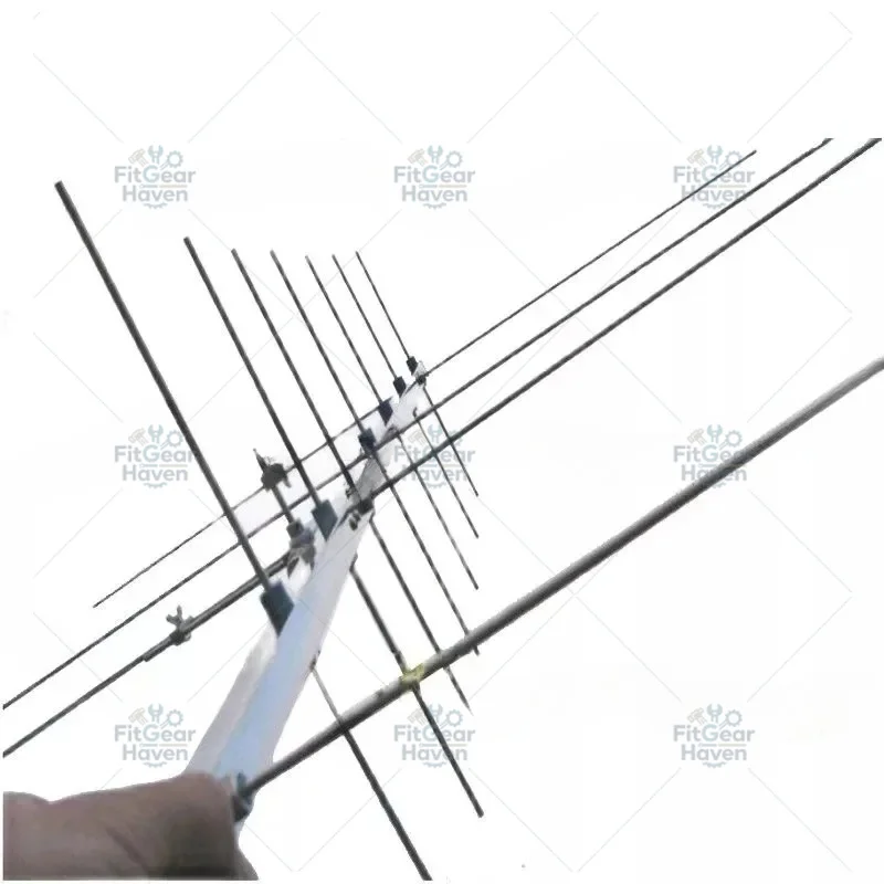 High Gain Stainless Steel Dual Band Antenna 144/430MHz, 7 Element UHF VHF Directional Aerial for HAM Radio Base Station