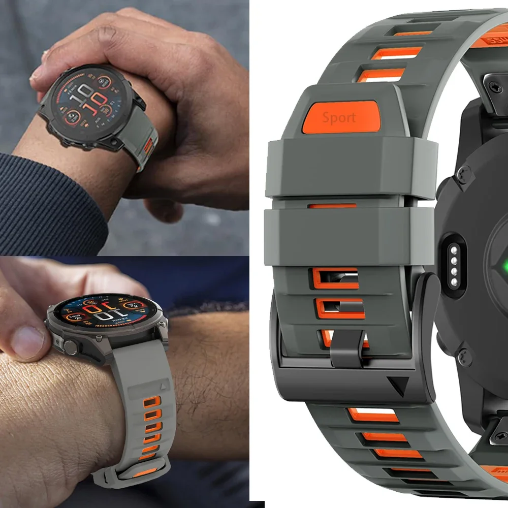 

Силиконовый ремешок QuickFit 22 мм 26 мм для Garmin Fenix 8 E 7X 7 Pro Solar/6X 6 5/Epix/Forerunner 970 965/Instinct 3 2X, официальный браслет