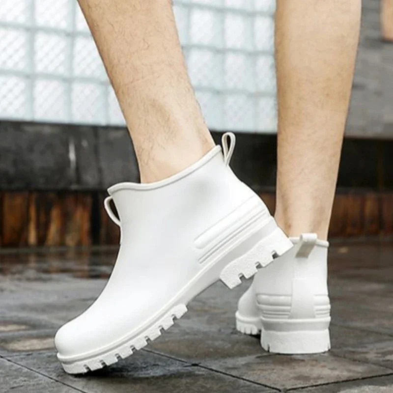 Pvc Waterproof Men's Rain Boots Wear-resistant Outdoor Male Shoes Gumboots Galoshes for City Fashion Adult Comfortable Garden