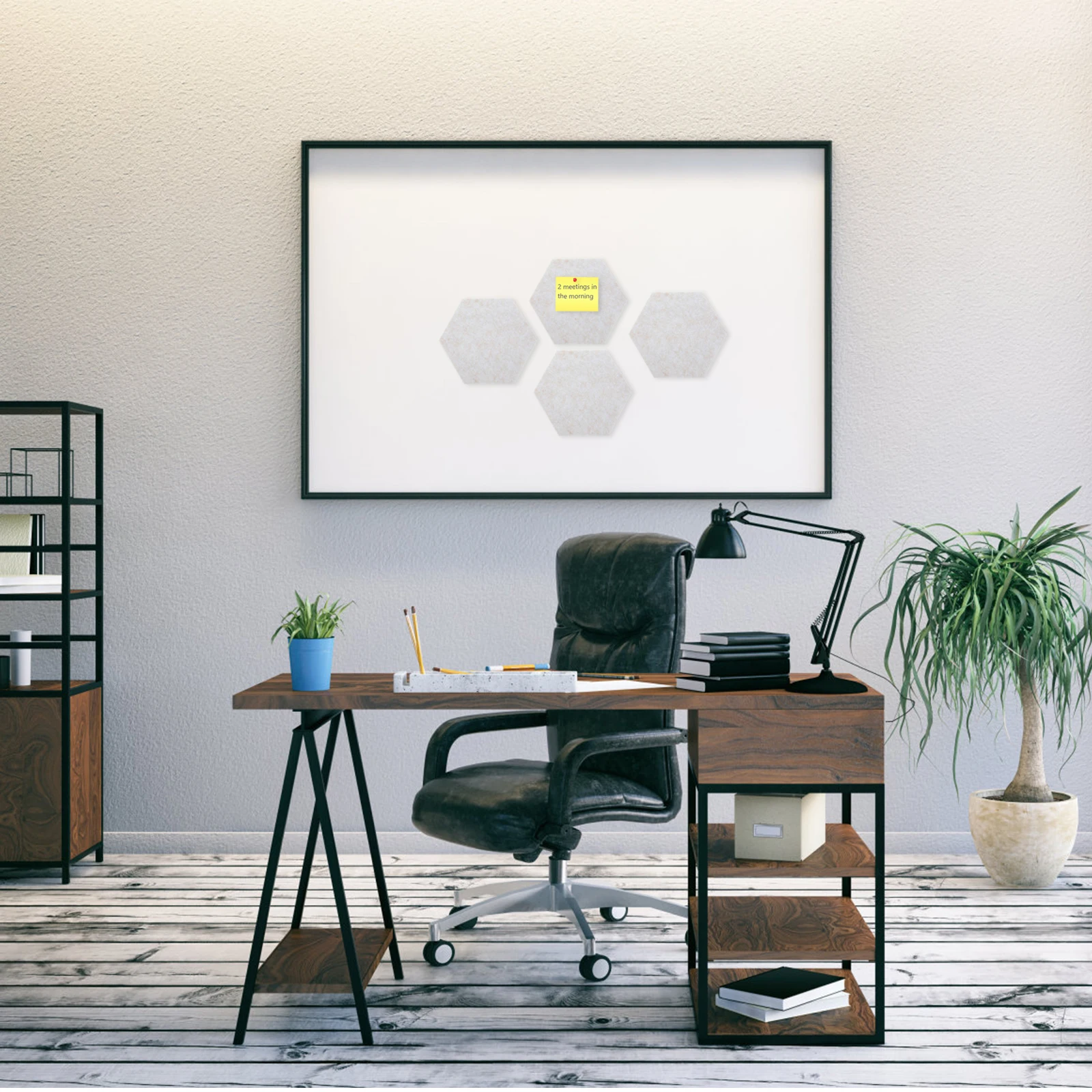 

1 set Felt Board Tiles Hexagon Bulletin Message Board Sound Insulation Mat Wall Sticker Office Communication Soft Wall