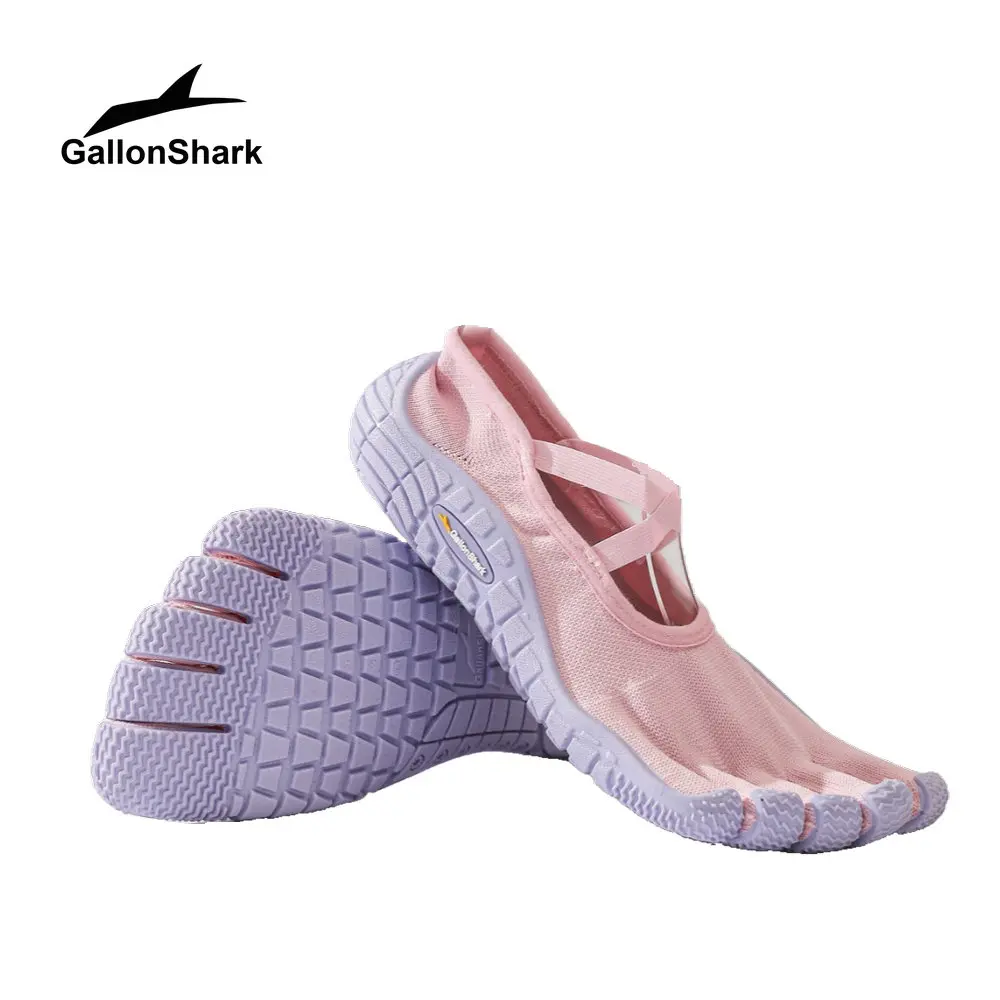 Barfußschuhe mit fünf Fingern für Damen, getrennte Zehensneaker mit Kreuzriemen für Yoga, Pilates und Bodentraining im Innenbereich