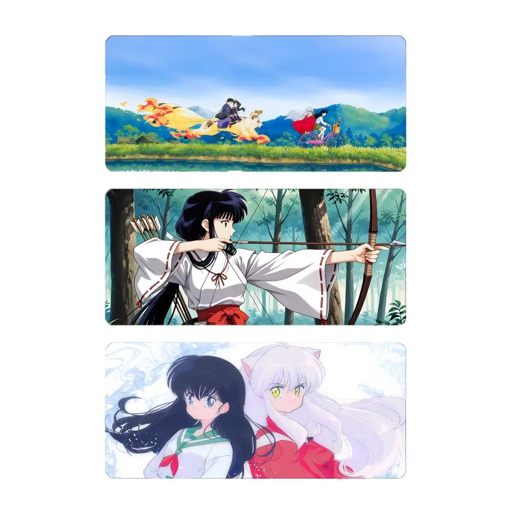 Anime Fantasy Inuyasha Kagome Higurashi Mouse Pad Large Gaming Mousepad with Stitched Edges Thickened Desk Mat PC