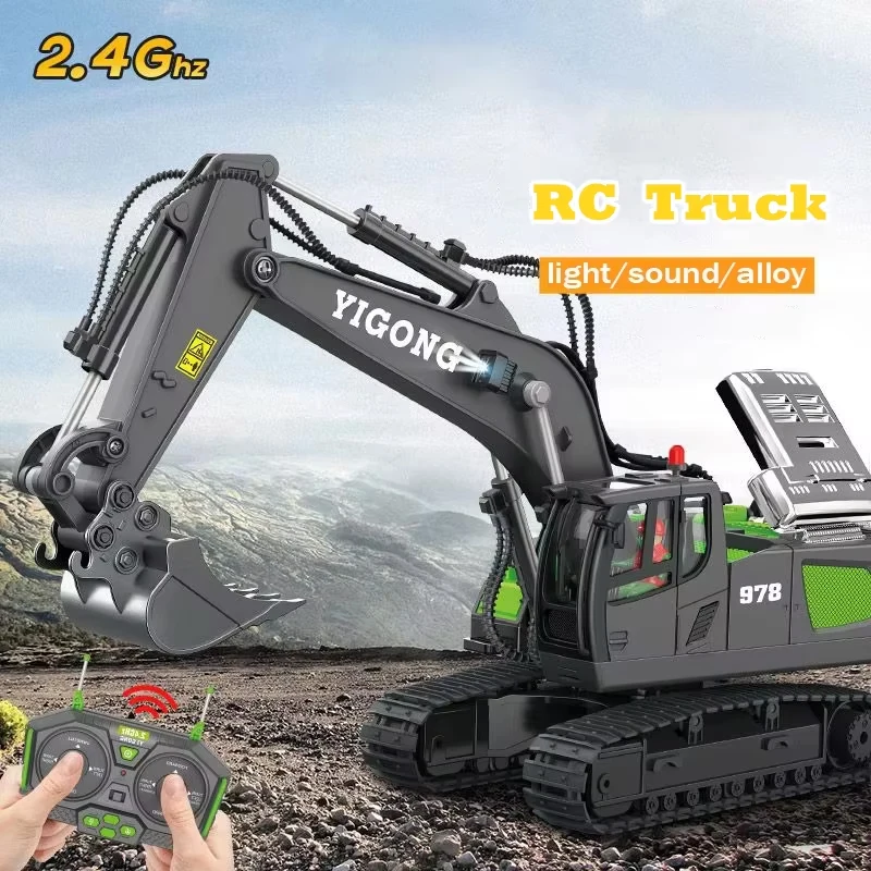 

1:20 RC Excavator Vehicle 2.4G Remote Control Construction Truck Dumper Bulldozer Crawler Multifunctional Car Toys for Boys Gift
