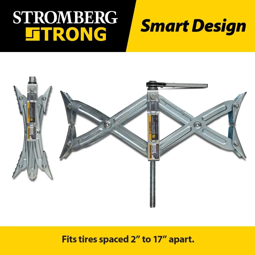 

Tandem Axle T-Chock - Heavy Duty RV Wheel Chocks & Tire Stabilizers - Camper Wheel Chock Scissor Stabilizers for RVs