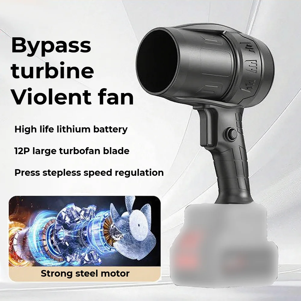

200M/S Brushless Turbo Blower Cordless Electric Air Blower Dust Snow Removal Tool Car Wash Air Gun for Makita 18V Battery Pin