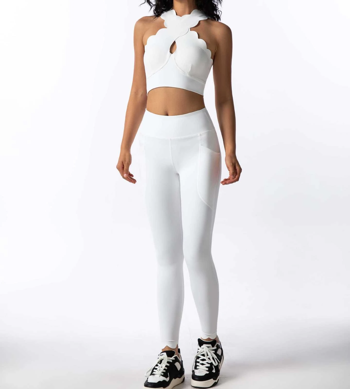 

1/2PCS Women Gym Yoga Set Sport Bra Top High Waist Pocket Leggings Workout Pant Tracksuit Fitness Athletic Wear Suit Y2K
